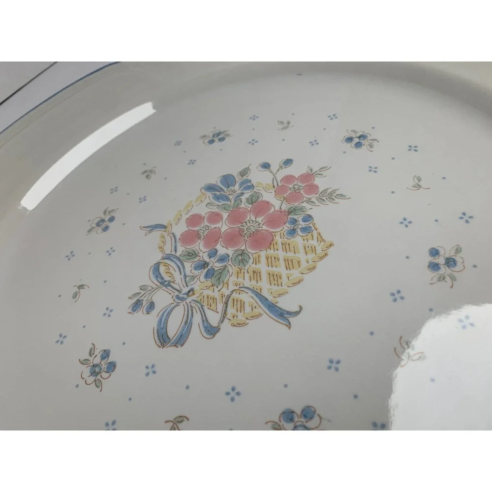 VTG Country Basket Collection Japan Floral Stoneware‎ Serving Plater Cottagecore